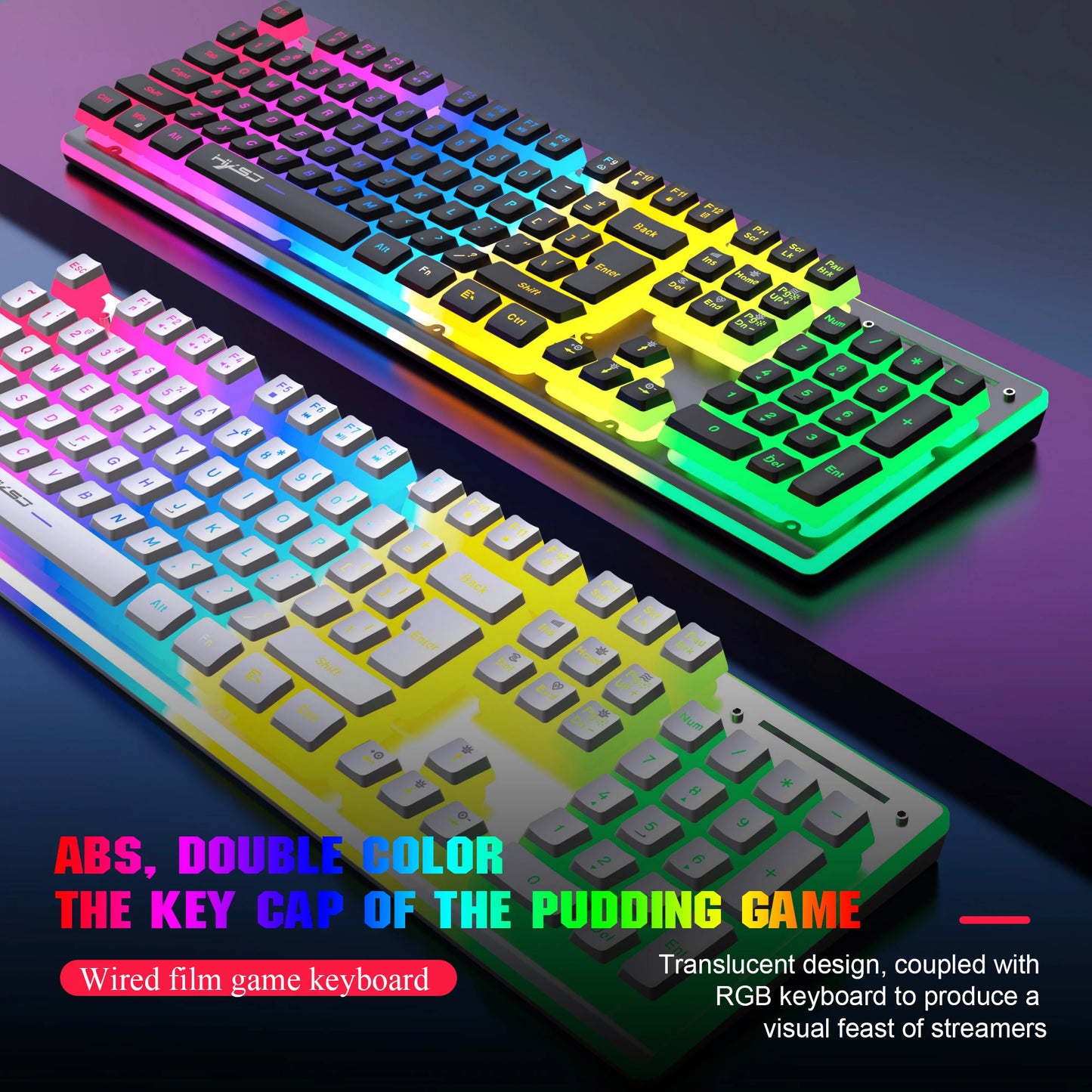 Rechargeable Wireless Pudding Keyboard Mouse