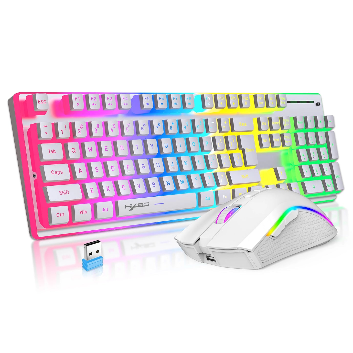 Rechargeable Wireless Pudding Keyboard Mouse