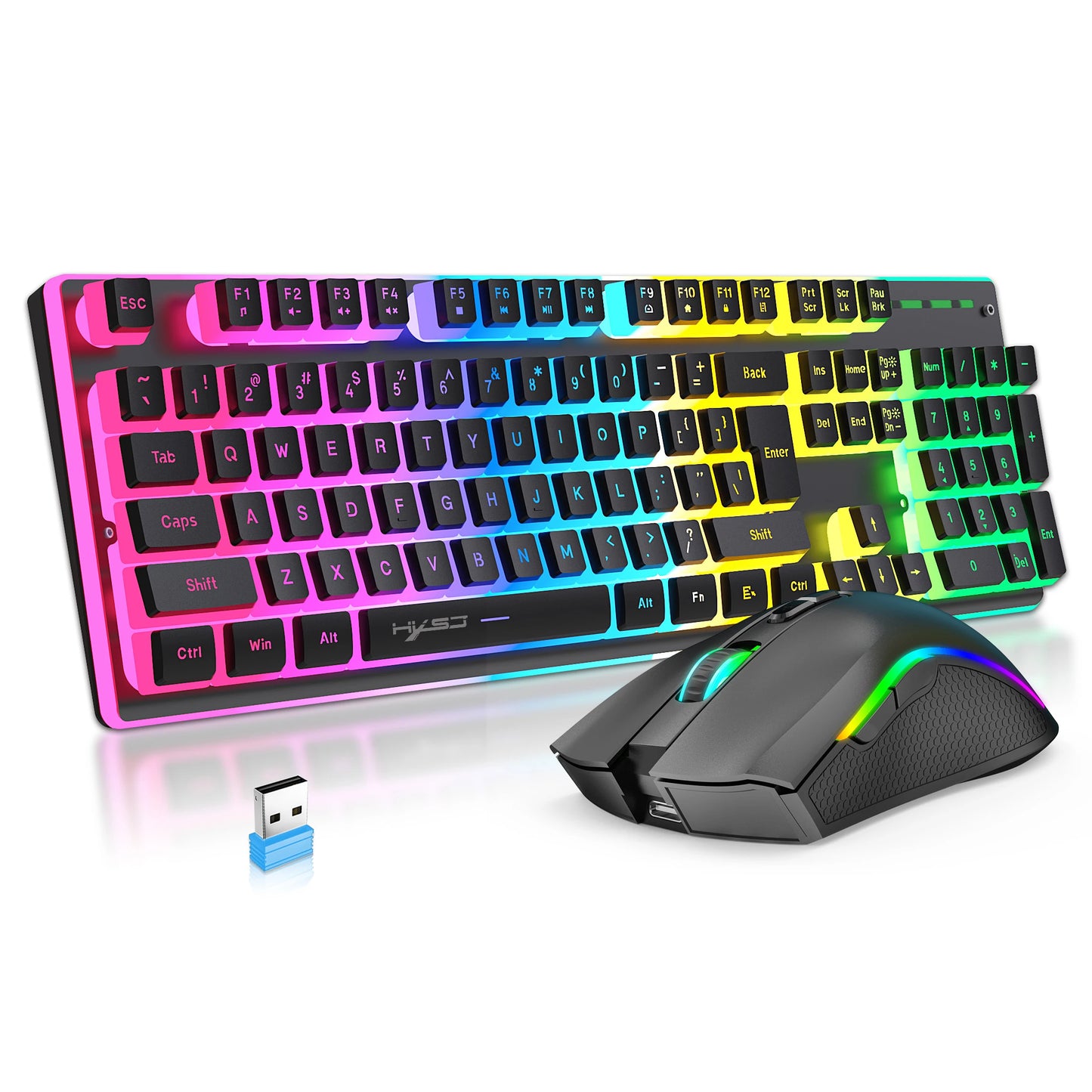 Rechargeable Wireless Pudding Keyboard Mouse