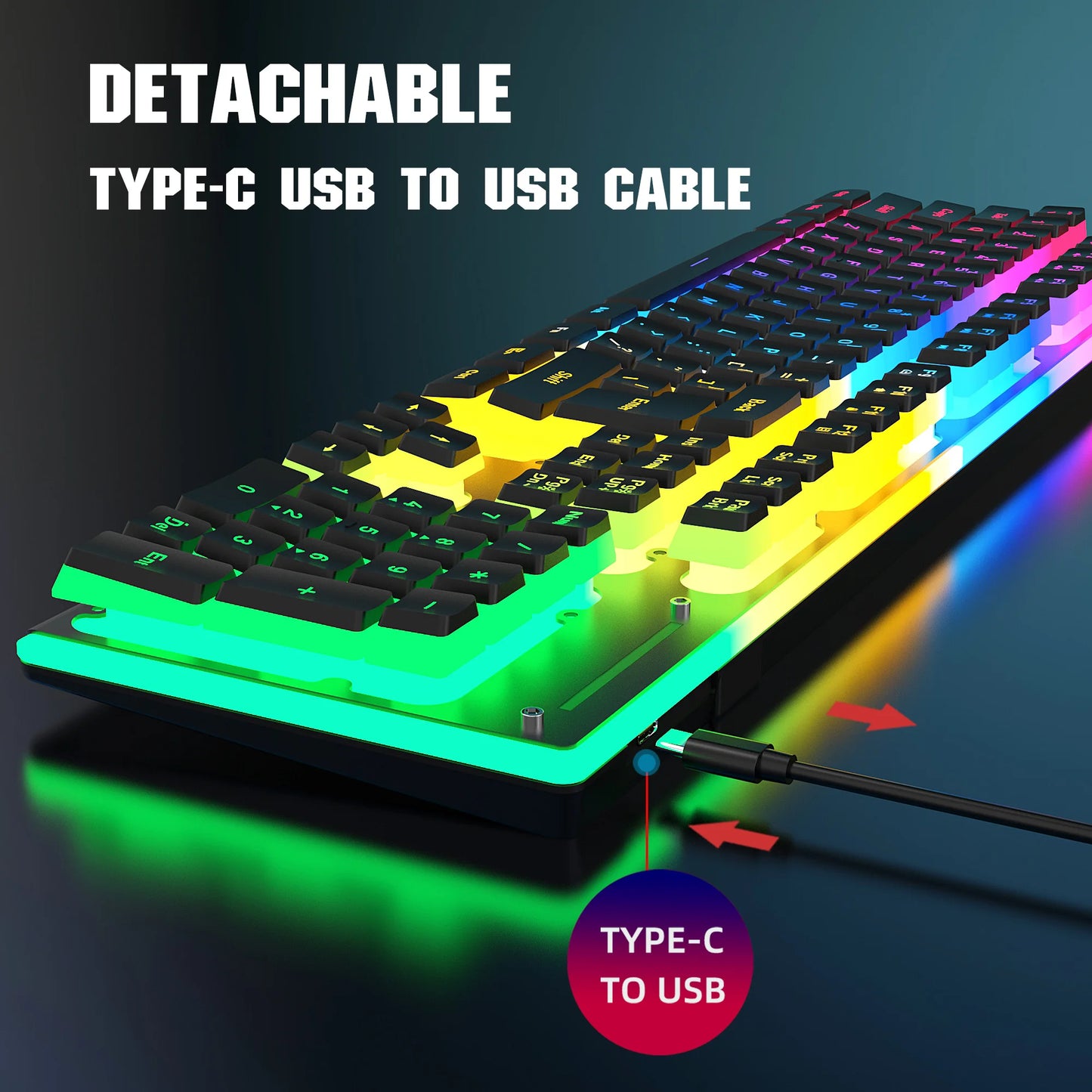 Rechargeable Wireless Pudding Keyboard Mouse