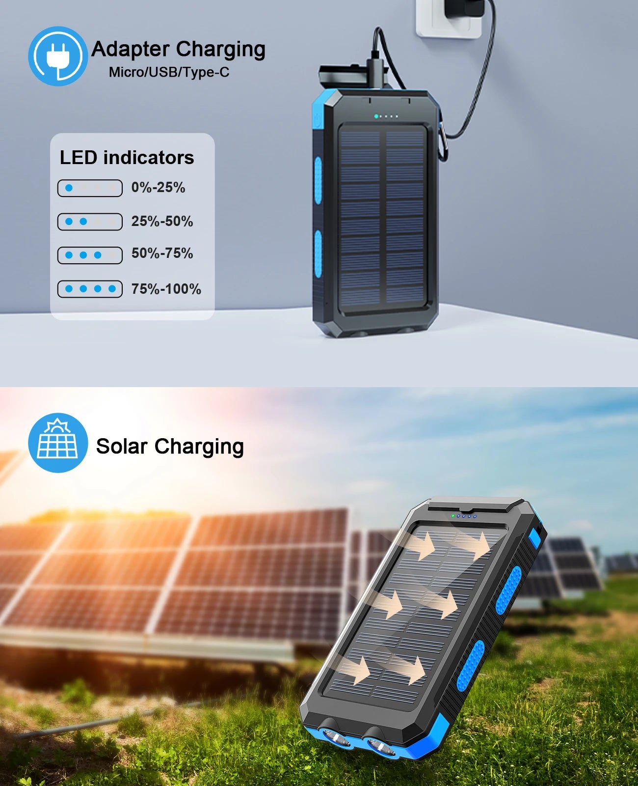 Waterproof Outdoor Solar Power Bank